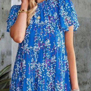 Floral Ruffle Smocked Dress